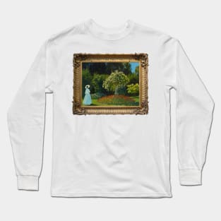 Gold Frame Woman in the Garden - Monet Long Sleeve T-Shirt